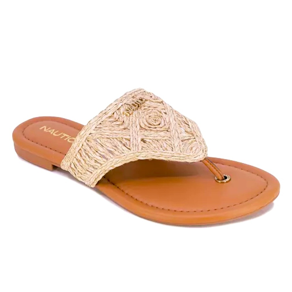 Nautica Kallan Woven Gladiator Thong Flat Sandal - Size 8